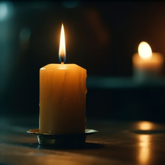 świece w ciemnym pokoju