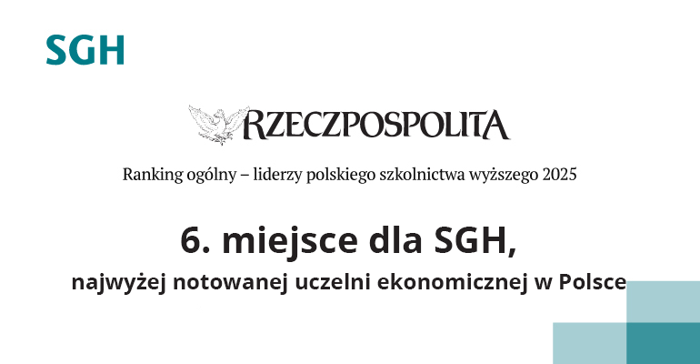 na białym tle logo SGH i Rzeczpospolitej