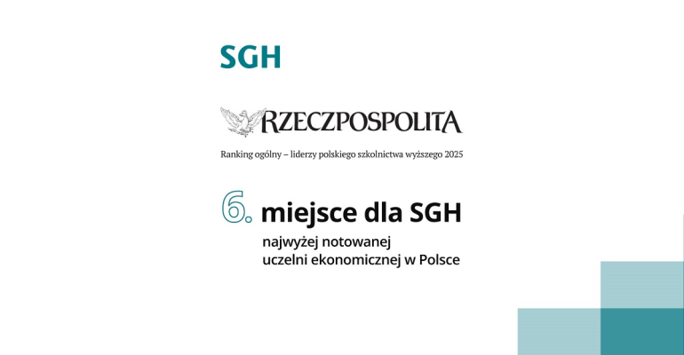 na białym tle logo SGH i Rzeczpospolitej