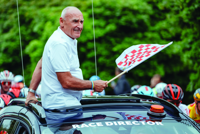 Czesław Lang w roli dyrektora wyścigu podczas 79. Tour de Pologne UCI WorldTour. FOT. SZYMON GRUCHALSKI/LANG TEAM