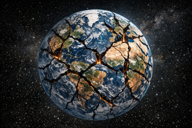 popękana kula ziemska