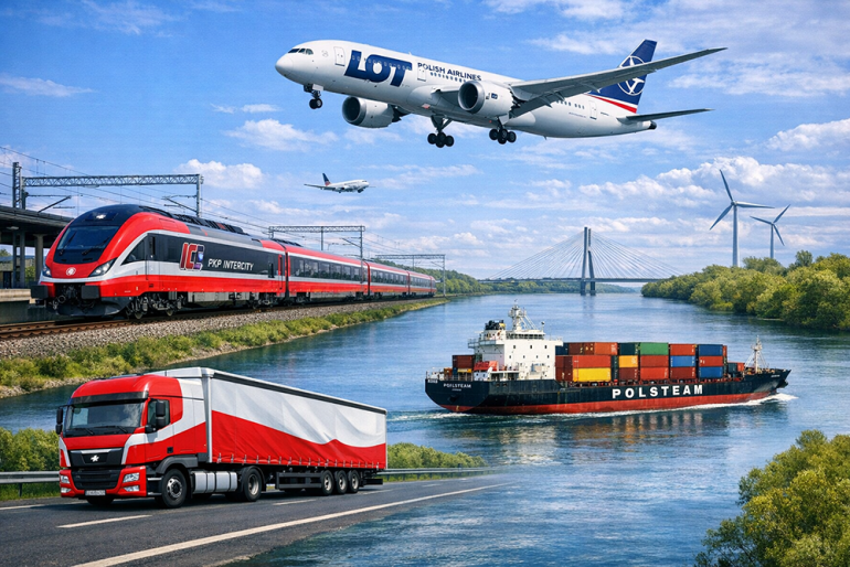 różne środki transportu wygenerowane przez AI