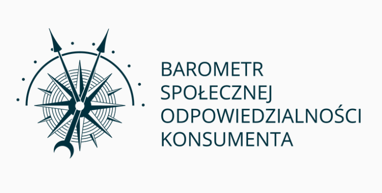 grafika przedstawiająca barometr oraz napis: barometr Społecznej Odpowiedzialności Konsumenta