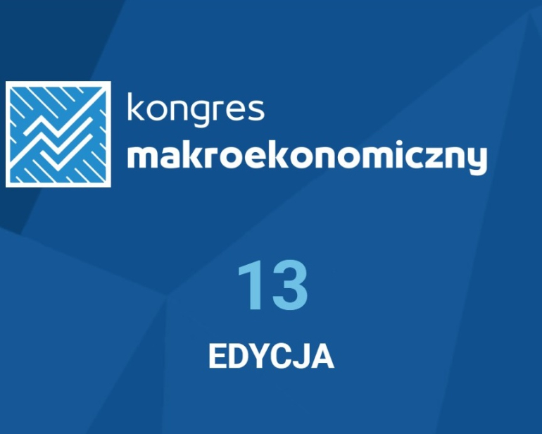 na granatowym tle logo Kongresu Makroekonomicznego; 13 edycja