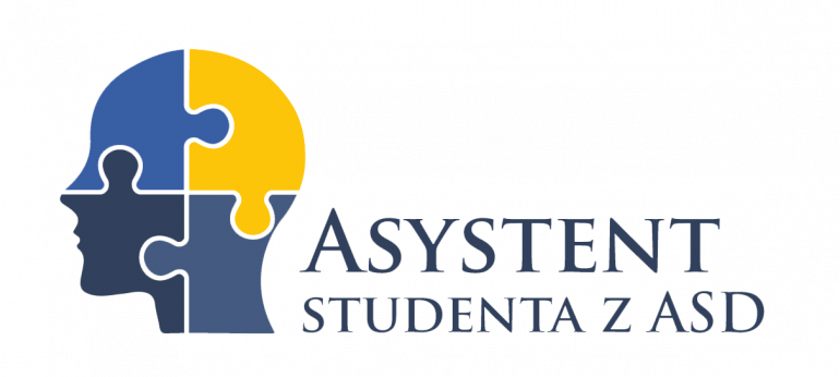 Logotyp projektu Asystent studenta z ASD. Logo w postaci grafiki z głową składającą sięz kolorowych puzli