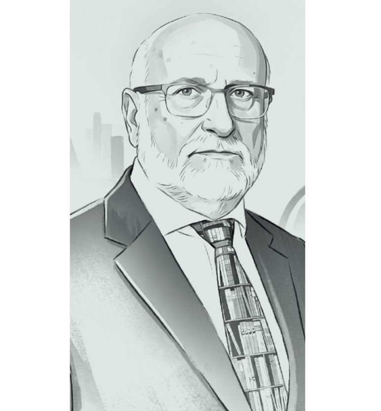 czarno-biała grafika mężczyzny