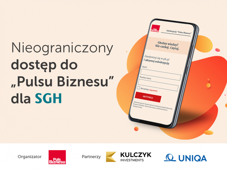 reklma subskrybcji Pulsu Biznesu z logotypami partnerów