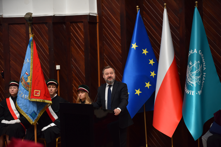 wykład dyrektora Biblioteki Narodowej podczas Święta SGH w Auli A