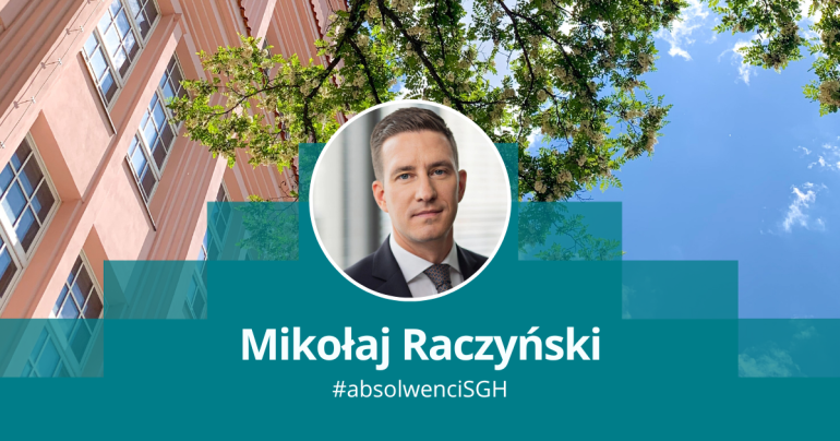grafika przedstawiająca zdjęcie mężczyzny w okrągłej ramce na zdjęciu ukazującym gmach uczelni na zewnątrz