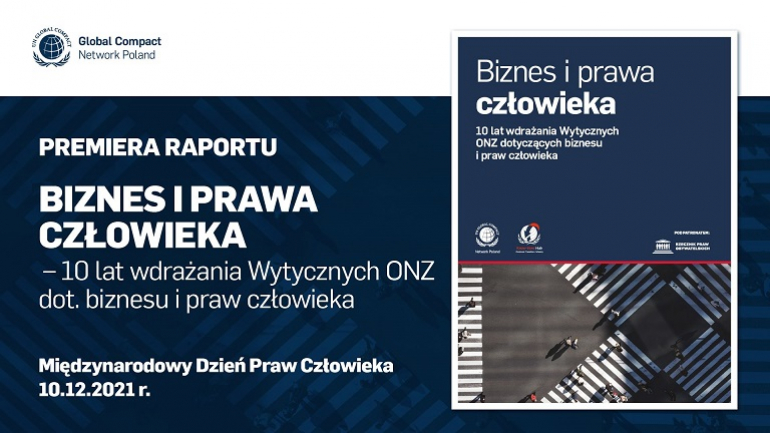 grafika promująca raport „Biznes i prawa człowieka”